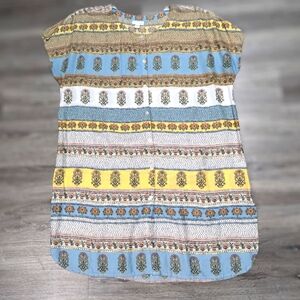 J. Jill Mixed Print Button Up Shirt Dress Lightweight Casual Summer size L